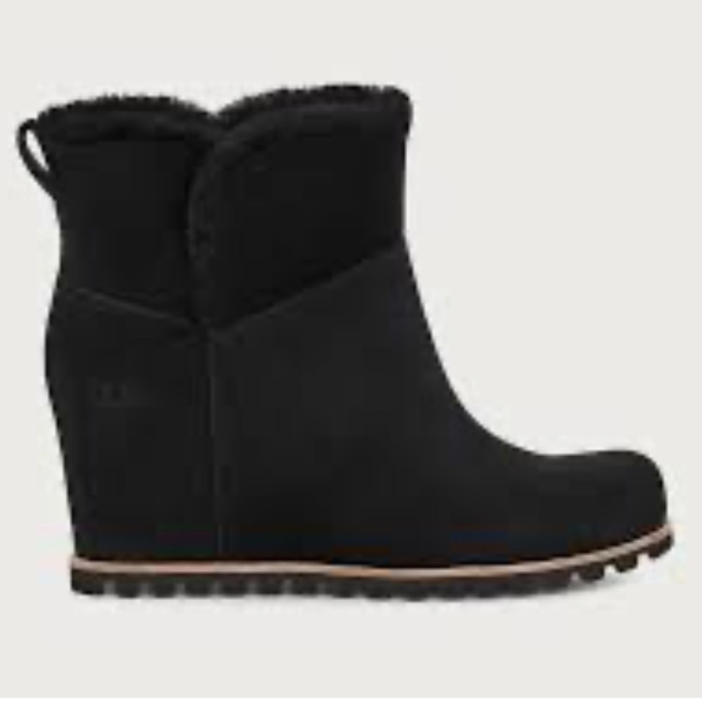 UGG Black Wedge Winter Boots